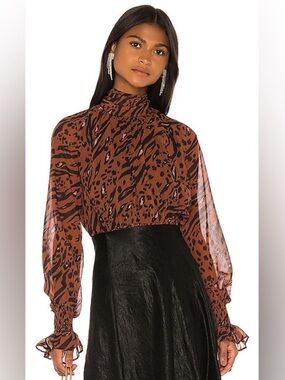 LPA Eloise Blouse in “Filthy Animal” Print Blouse